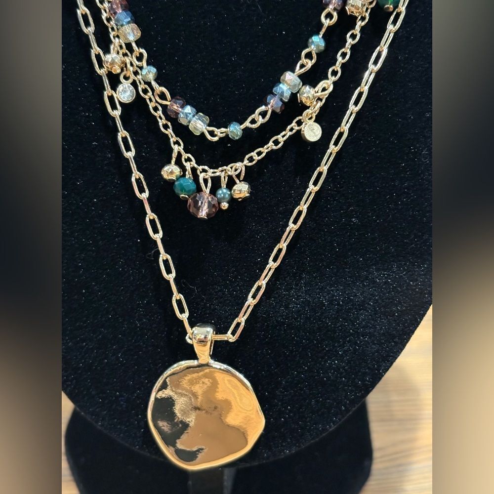 Style & Co. Gold Multi-Layer Gold Tone Necklace with Beads